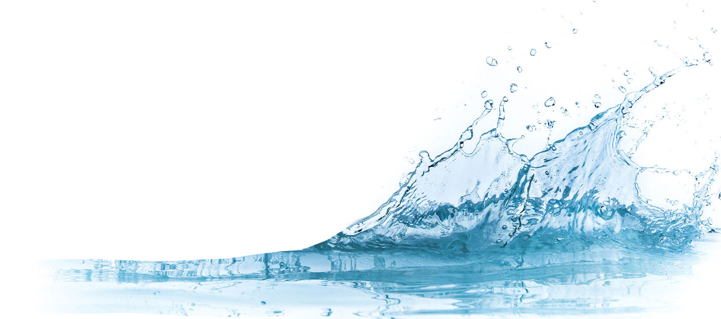 Blue water splash