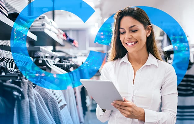 Woman Using Tablet for Fashion Retail Management